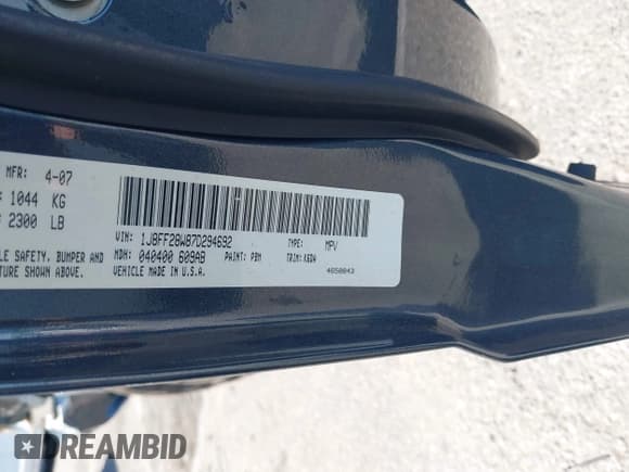 ✅ 2007 Jeep Patriot Sport • VIN: 1J8FF28W87D294692 • Lot: 42236349. Listed on IAAI with 127,859 mi. Free auction sales archive from the USA and detailed vehicle history report at DreamBid. Image 9.