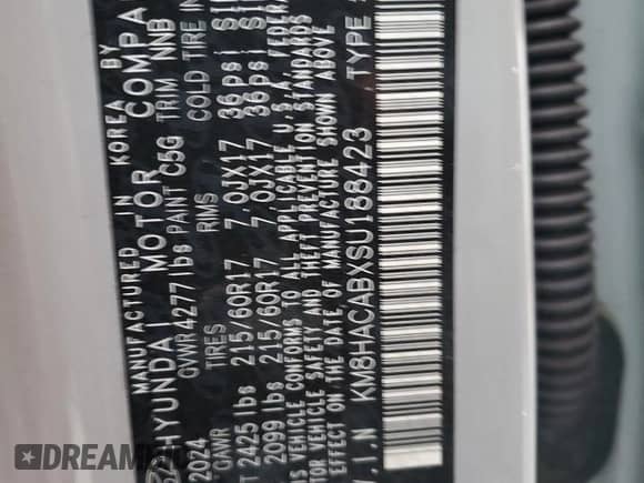 2025 Hyundai Kona SE with VIN KM8HACABXSU188423, listed as a Copart auction lot 87149674 with 8,875 mi miles and Salvage title. Bid and sale history available at DreamBid. Image 13.