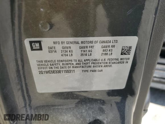 ✅ 2014 Chevrolet Impala LTZ • VIN: 2G1WC5E33E1155311 • Лот: 71621944. Опубликован ранее на Copart с пробегом 224 424 миль. Бесплатный доступ к архиву аукционных продаж из США и подробный отчёт об истории автомобиля на DreamBid. Изображение 12.