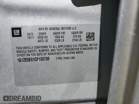 ✅ 2012 Chevrolet Malibu LTZ 1LZ • VIN: 1G1ZE5E01CF193798 • Lot: 71787354. Listed on Copart with 103,835 mi. Free auction sales archive from the USA and detailed vehicle history report at DreamBid. Image 12.