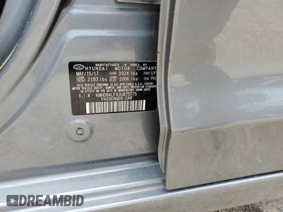 ✅ 2018 Hyundai Elantra SEL • VIN: KMHD84LFXJU475775 • Lot: 59106185. Listed on Copart with 82,108 mi. Free auction sales archive from the USA and detailed vehicle history report at DreamBid. Image 13.