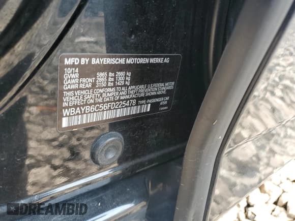 ✅ 2015 BMW 7 Series 750i xDrive • VIN: WBAYB6C56FD225478 • Lot: 67035785. Listed on Copart with 130,037 mi. Free auction sales archive from the USA and detailed vehicle history report at DreamBid. Image 12.