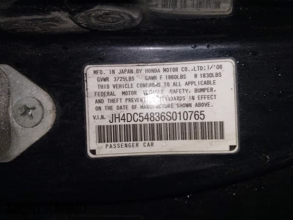 ✅ 2006 Acura RSX • VIN: JH4DC54836S010765 • Lot: 43489729. Wystawiony na IAAI z przebiegiem 268 240 mil. Bezpłatny archiwum sprzedaży aukcyjnych z USA i szczegółowy raport historii pojazdu na DreamBid. Zdjęcie 9.