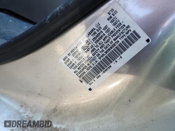 ✅ 2006 Honda Odyssey LX • VIN: 5FNRL38286B008704 • Лот: 85199205. Опубликован ранее на Copart с пробегом 233 143 миль. Бесплатный доступ к архиву аукционных продаж из США и подробный отчёт об истории автомобиля на DreamBid. Изображение 12.