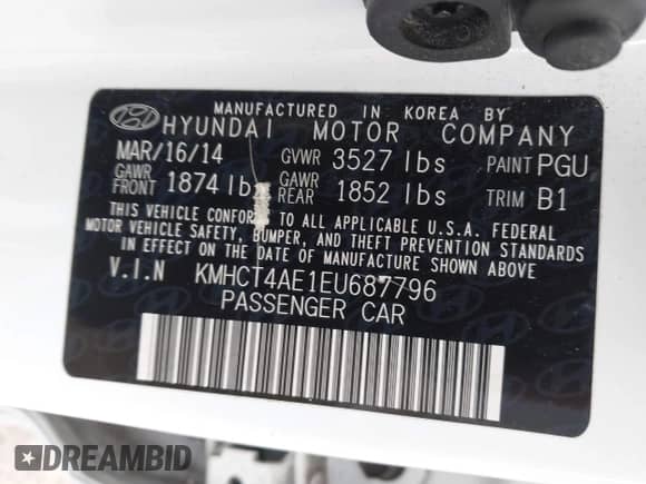 2014 Hyundai Accent GLS с VIN KMHCT4AE1EU687796, выставлен на аукционе IAAI как лот 43566218 с пробегом 131 517 миль миль и . История ставок и продаж доступна на DreamBid. Изображение 9.