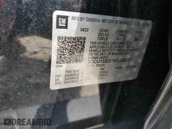 ✅ 2019 Chevrolet Silverado 1500 LT • VIN: 3GCUYDED7KG186227 • Lot: 71229254. Wystawiony na Copart z przebiegiem 57 045 mil. Bezpłatny archiwum sprzedaży aukcyjnych z USA i szczegółowy raport historii pojazdu na DreamBid. Zdjęcie 14.