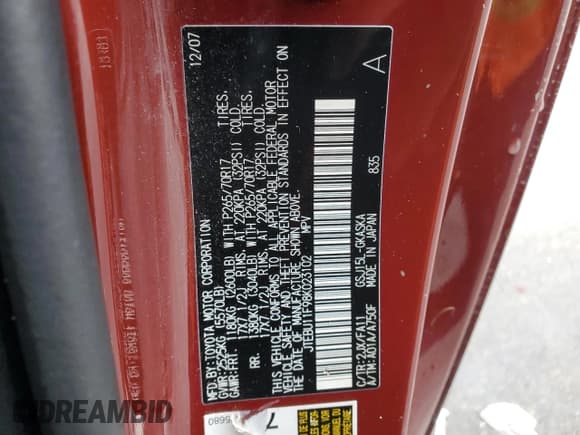 ✅ 2008 Toyota FJ Cruiser • VIN: JTEBU11F98K023102 • Lot: 43163644. Listed on Copart with 181,108 mi. Free auction sales archive from the USA and detailed vehicle history report at DreamBid. Image 15.