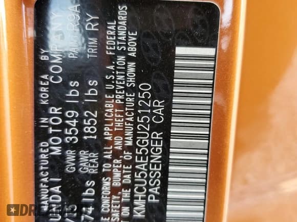 ✅ 2016 Hyundai Accent Sport • VIN: KMHCU5AE5GU251250 • Лот: 71916225. Опубликован ранее на Copart с пробегом 66 958 миль. Бесплатный доступ к архиву аукционных продаж из США и подробный отчёт об истории автомобиля на DreamBid. Изображение 14.