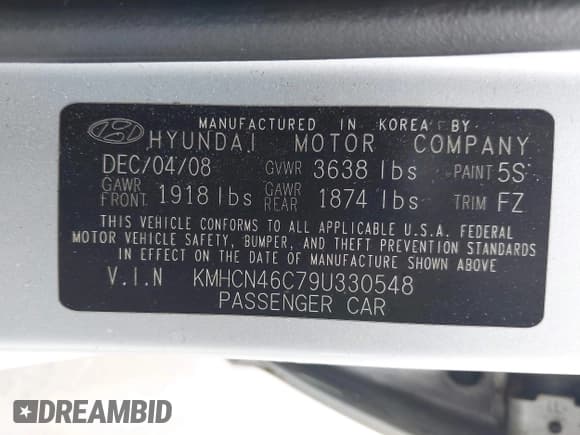 ✅ 2009 Hyundai Accent Auto GLS • VIN: KMHCN46C79U330548 • Лот: 42208619. Опубликован ранее на IAAI с пробегом 99 072 миль. Бесплатный доступ к архиву аукционных продаж из США и подробный отчёт об истории автомобиля на DreamBid. Изображение 9.
