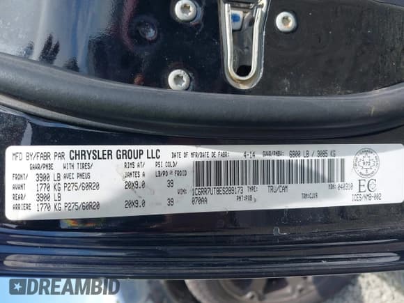 ✅ 2014 Ram 1500 Sport • VIN: 1C6RR7UT8ES289173 • Lot: 42227186. Listed on IAAI with 167,208 mi. Free auction sales archive from the USA and detailed vehicle history report at DreamBid. Image 9.