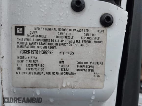 ✅ 2001 Chevrolet Silverado 1500 LS • VIN: 2GCEK19T811392878 • Лот: 41829021. Опубликован ранее на IAAI с пробегом 230 243 миль. Бесплатный доступ к архиву аукционных продаж из США и подробный отчёт об истории автомобиля на DreamBid. Изображение 9.