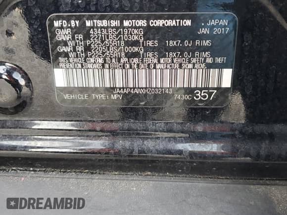 2017 Mitsubishi Outlander SEL с VIN JA4AP4AWXHZ032143, выставлен на аукционе Copart как лот 55415385 с пробегом 143 804 миль миль и Чистый • Clean title. История ставок и продаж доступна на DreamBid. Изображение 13.