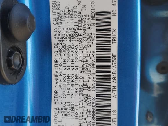 ✅ 2008 Toyota Tacoma PreRunner • VIN: 3TMJU62N18M069258 • Lot: 92992795. Listed on Copart with 164,075 mi. Free auction sales archive from the USA and detailed vehicle history report at DreamBid. Image 12.