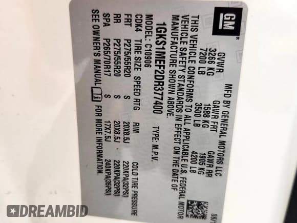 ✅ 2013 GMC Yukon XL Denali • VIN: 1GKS1MEF2DR377400 • Lot: 93376485. Listed on Copart with 159,298 mi. Free auction sales archive from the USA and detailed vehicle history report at DreamBid. Image 14.