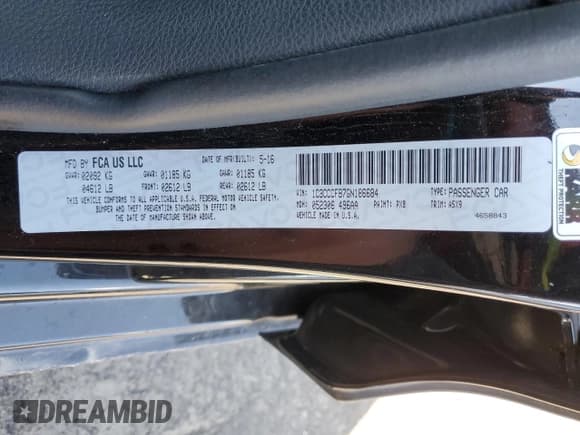 ✅ 2016 Chrysler 200 LX • VIN: 1C3CCCFB7GN186684 • Лот: 93147875. Опубликован ранее на Copart с пробегом 145 695 миль. Бесплатный доступ к архиву аукционных продаж из США и подробный отчёт об истории автомобиля на DreamBid. Изображение 13.