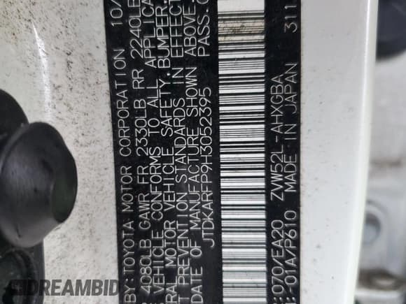 ✅ 2017 Toyota Prius Plus • VIN: JTDKARFP9H3052395 • Lot: 93117175. Wystawiony na Copart z przebiegiem 105 778 mil. Bezpłatny archiwum sprzedaży aukcyjnych z USA i szczegółowy raport historii pojazdu na DreamBid. Zdjęcie 12.