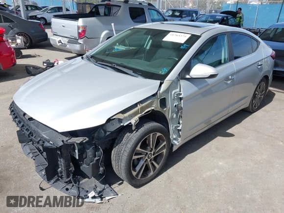 ✅ 2017 Hyundai Elantra Limited • VIN: 5NPD84LF9HH057863 • Lot: 41765378. Listed on IAAI with 80,646 mi. Free auction sales archive from the USA and detailed vehicle history report at DreamBid. Image 2.