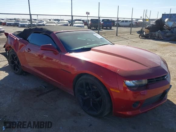 ✅ 2014 Chevrolet Camaro LT • VIN: 2G1FB3D34E9271451 • Lot: 43628780. Listed on IAAI with 98,470 mi. Free auction sales archive from the USA and detailed vehicle history report at DreamBid. Image 1.