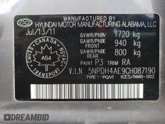 ✅ 2012 Hyundai Elantra GLS • VIN: 5NPDH4AE9CH087190 • Lot: 91840955. Listed on Copart with 133,993 mi. Free auction sales archive from the USA and detailed vehicle history report at DreamBid. Image 10.