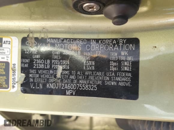 ✅ 2013 Kia Soul + • VIN: KNDJT2A60D7558325 • Lot: 91657795. Wystawiony na Copart z przebiegiem 164 138 mil. Bezpłatny archiwum sprzedaży aukcyjnych z USA i szczegółowy raport historii pojazdu na DreamBid. Zdjęcie 12.