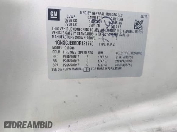 ✅ 2013 Chevrolet Suburban LT • VIN: 1GNSCJE06DR121770 • Lot: 43074095. Wystawiony na IAAI z przebiegiem 240 775 mil. Bezpłatny archiwum sprzedaży aukcyjnych z USA i szczegółowy raport historii pojazdu na DreamBid. Zdjęcie 9.