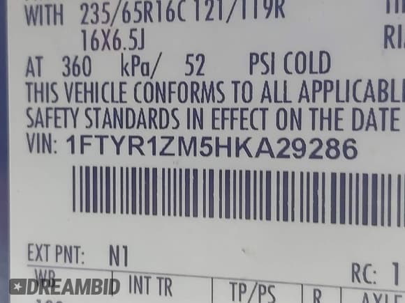 ✅ 2017 Ford Transit • VIN: 1FTYR1ZM5HKA29286 • Lot: 43379187. Wystawiony na IAAI z przebiegiem 108 235 mil. Bezpłatny archiwum sprzedaży aukcyjnych z USA i szczegółowy raport historii pojazdu na DreamBid. Zdjęcie 9.