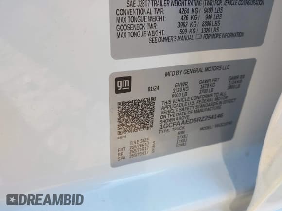 ✅ 2024 Chevrolet Silverado 1500 • VIN: 1GCPAAED5RZ254146 • Лот: 41591961. Опубликован ранее на IAAI с пробегом 12 092 миль. Бесплатный доступ к архиву аукционных продаж из США и подробный отчёт об истории автомобиля на DreamBid. Изображение 9.