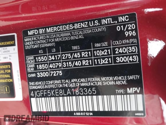 ✅ 2020 Mercedes-Benz GLS 450 • VIN: 4JGFF5KE8LA183365 • Лот: 43558943. Опубликован ранее на IAAI с пробегом 46 139 миль. Бесплатный доступ к архиву аукционных продаж из США и подробный отчёт об истории автомобиля на DreamBid. Изображение 9.