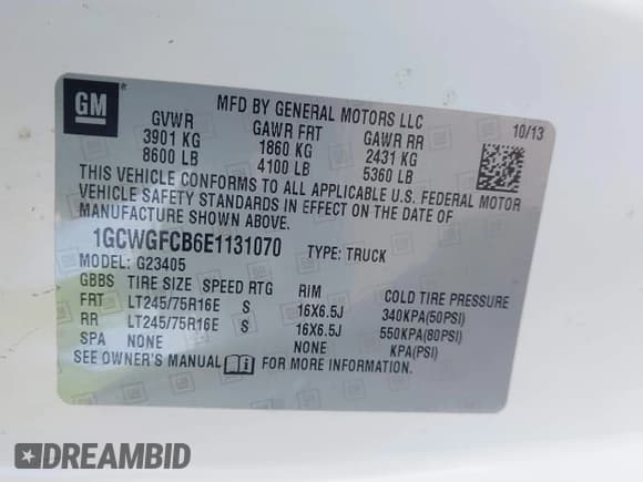 ✅ 2014 Chevrolet Express Cargo • VIN: 1GCWGFCB6E1131070 • Лот: 43150748. Опубликован ранее на IAAI с пробегом 73 635 миль. Бесплатный доступ к архиву аукционных продаж из США и подробный отчёт об истории автомобиля на DreamBid. Изображение 9.