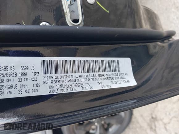 ✅ 2019 Jeep Cherokee Altitude • VIN: 1C4PJMLX0KD476756 • Lot: 42048496. Wystawiony na IAAI z przebiegiem 55 751 mil. Bezpłatny archiwum sprzedaży aukcyjnych z USA i szczegółowy raport historii pojazdu na DreamBid. Zdjęcie 9.