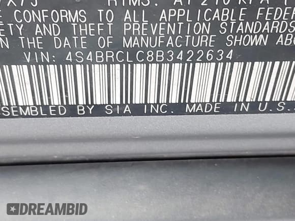 ✅ 2011 Subaru Outback Limited Power Moon • VIN: 4S4BRCLC8B3422634 • Lot: 43318851. Listed on IAAI with 182,428 mi. Free auction sales archive from the USA and detailed vehicle history report at DreamBid. Image 9.