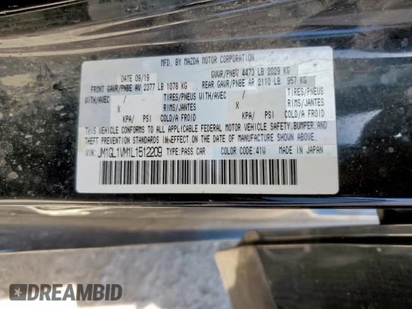 ✅ 2020 Mazda 6 Touring • VIN: JM1GL1VM1L1512209 • Lot: 67264475. Wystawiony na Copart z przebiegiem 69 282 mil. Bezpłatny archiwum sprzedaży aukcyjnych z USA i szczegółowy raport historii pojazdu na DreamBid. Zdjęcie 13.