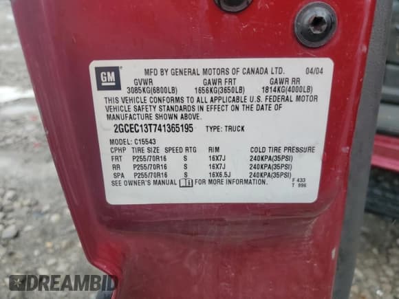 ✅ 2004 Chevrolet Silverado 1500 LS • VIN: 2GCEC13T741365195 • Лот: 72474414. Опубликован ранее на Copart с пробегом Не указан. Бесплатный доступ к архиву аукционных продаж из США и подробный отчёт об истории автомобиля на DreamBid. Изображение 14.