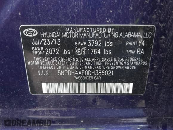 2013 Hyundai Elantra GLS с VIN 5NPDH4AE0DH386021, выставлен на аукционе IAAI как лот 43536111 с пробегом 63 593 миль миль и . История ставок и продаж доступна на DreamBid. Изображение 9.