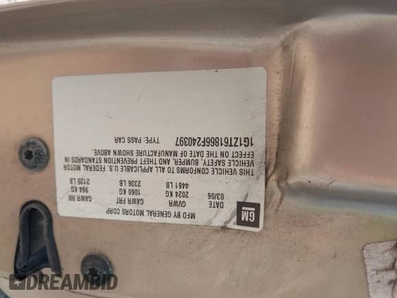 2006 Chevrolet Malibu Maxx LT с VIN 1G1ZT61866F240397, выставлен на аукционе IAAI как лот 41942242 с пробегом 196 758 миль миль и . История ставок и продаж доступна на DreamBid. Изображение 9.