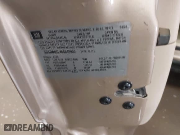 ✅ 2006 Buick Rendezvous • VIN: 3G5DB03L46S645938 • Лот: 41823371. Опубликован ранее на IAAI с пробегом 146 861 миль. Бесплатный доступ к архиву аукционных продаж из США и подробный отчёт об истории автомобиля на DreamBid. Изображение 9.