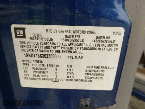 ✅ 2006 GMC Envoy SLE • VIN: 1GKDT13S362300659 • Lot: 42376597. Listed on IAAI with 261,316 mi. Free auction sales archive from the USA and detailed vehicle history report at DreamBid. Image 9.