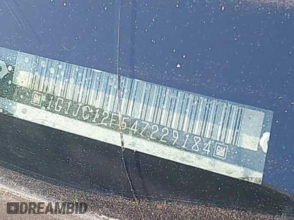 ✅ 2004 Chevrolet Cavalier • VIN: 1G1JC12F547229184 • Lot: 42816857. Listed on IAAI with 172,390 mi. Free auction sales archive from the USA and detailed vehicle history report at DreamBid. Image 9.