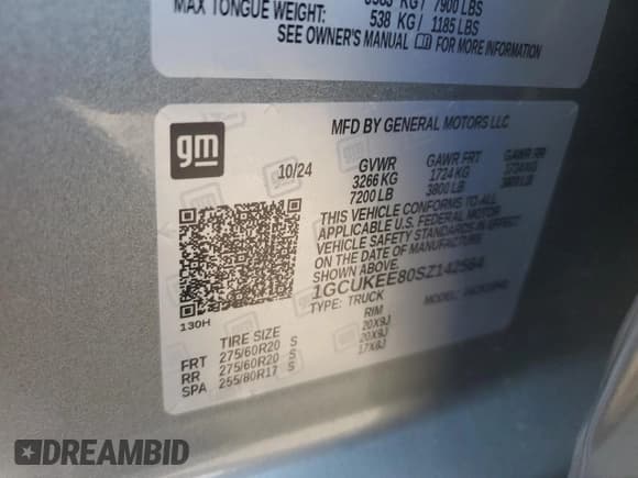 ✅ 2025 Chevrolet Silverado 1500 RST • VIN: 1GCUKEE80SZ142564 • Лот: 81279965. Опубликован ранее на Copart с пробегом 38 506 миль. Бесплатный доступ к архиву аукционных продаж из США и подробный отчёт об истории автомобиля на DreamBid. Изображение 12.