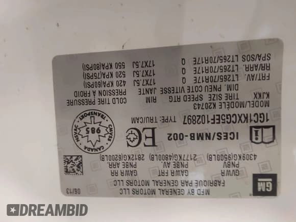 ✅ 2014 Chevrolet Silverado 2500HD LT • VIN: 1GC1KXCG5EF102897 • Lot: 41500574. Wystawiony na IAAI z przebiegiem 185 117 mil. Bezpłatny archiwum sprzedaży aukcyjnych z USA i szczegółowy raport historii pojazdu na DreamBid. Zdjęcie 9.