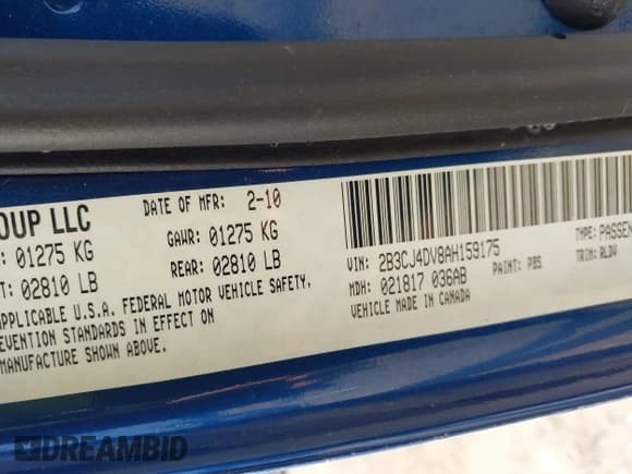 ✅ 2010 Dodge Challenger SE • VIN: 2B3CJ4DV8AH159175 • Lot: 41405959. Wystawiony na IAAI z przebiegiem 169 870 mil. Bezpłatny archiwum sprzedaży aukcyjnych z USA i szczegółowy raport historii pojazdu na DreamBid. Zdjęcie 9.