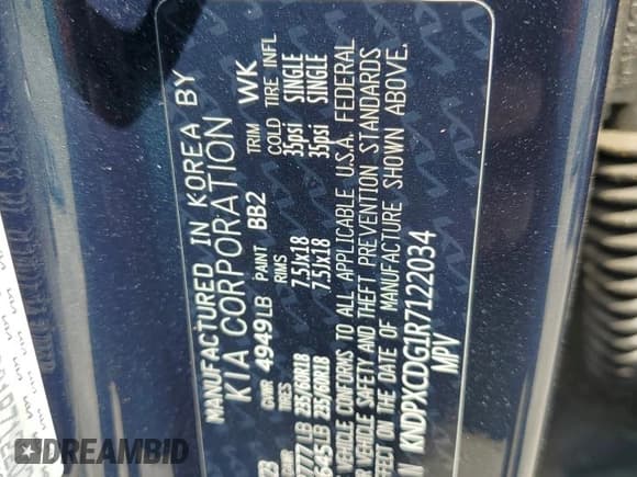 ✅ 2024 Kia Sportage SX-Prestige • VIN: KNDPXCDG1R7122034 • Лот: 57054005. Опубликован ранее на Copart с пробегом 33 219 миль. Бесплатный доступ к архиву аукционных продаж из США и подробный отчёт об истории автомобиля на DreamBid. Изображение 14.