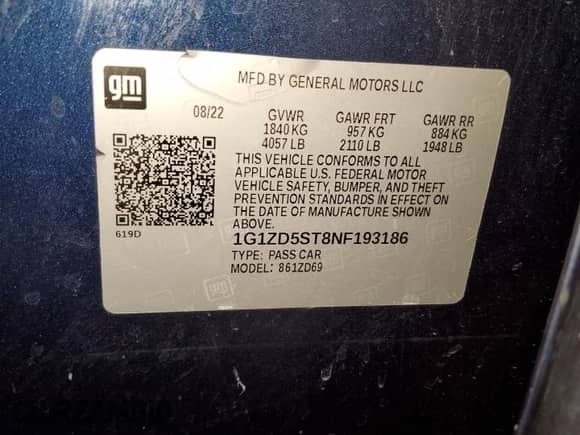 ✅ 2022 Chevrolet Malibu LT • VIN: 1G1ZD5ST8NF193186 • Lot: 90906665. Wystawiony na Copart z przebiegiem 92 833 mil. Bezpłatny archiwum sprzedaży aukcyjnych z USA i szczegółowy raport historii pojazdu na DreamBid. Zdjęcie 12.