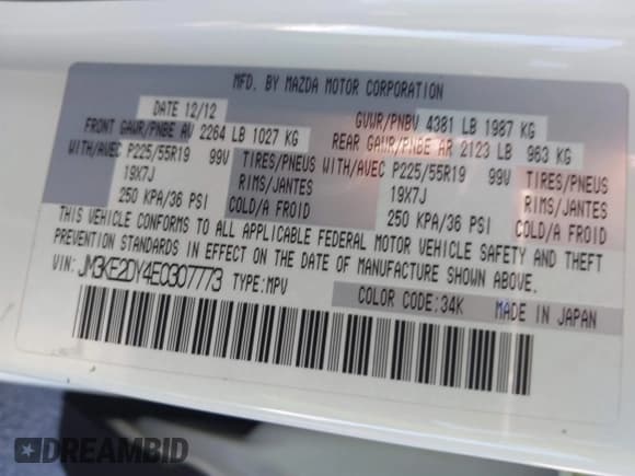 ✅ 2014 Mazda CX-5 Grand Touring • VIN: JM3KE2DY4E0307773 • Lot: 43643721. Wystawiony na IAAI z przebiegiem 117 548 mil. Bezpłatny archiwum sprzedaży aukcyjnych z USA i szczegółowy raport historii pojazdu na DreamBid. Zdjęcie 9.