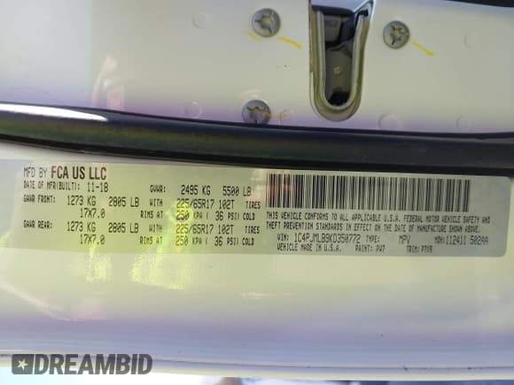 ✅ 2019 Jeep Cherokee Altitude • VIN: 1C4PJMLB9KD350772 • Lot: 41772250. Wystawiony na IAAI z przebiegiem 87 595 mil. Bezpłatny archiwum sprzedaży aukcyjnych z USA i szczegółowy raport historii pojazdu na DreamBid. Zdjęcie 9.