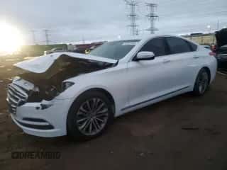 2015 Hyundai Genesis 3.8L z VIN KMHGN4JE6FU017769, wystawiony jako Copart lot #82062494 z przebiegiem 119 115 mil mil oraz Szkoda całkowita • Salvage title. Historia ofert i sprzedaży dostępna na DreamBid. Obrazek 1.