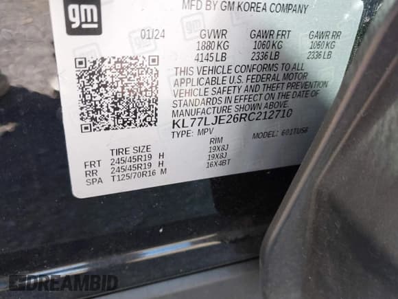 ✅ 2024 Chevrolet Trax 2RS • VIN: KL77LJE26RC212710 • Лот: 43695229. Опубликован ранее на IAAI с пробегом 34 866 миль. Бесплатный доступ к архиву аукционных продаж из США и подробный отчёт об истории автомобиля на DreamBid. Изображение 9.