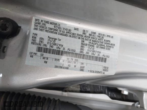 ✅ 2017 Ford Focus Titanium • VIN: 1FADP3J29HL329410 • Lot: 42493519. Listed on IAAI with 22,639 mi. Free auction sales archive from the USA and detailed vehicle history report at DreamBid. Image 9.