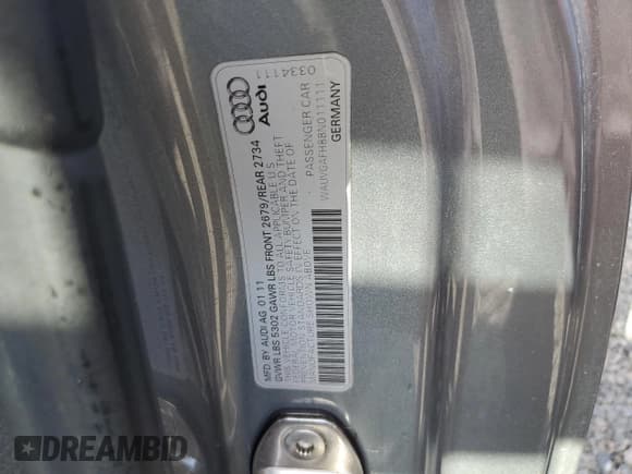 ✅ 2011 Audi S5 Prestige • VIN: WAUVGAFH8BN011111 • Lot: 73921764. Wystawiony na Copart z przebiegiem Nie podano. Bezpłatny archiwum sprzedaży aukcyjnych z USA i szczegółowy raport historii pojazdu na DreamBid. Zdjęcie 12.