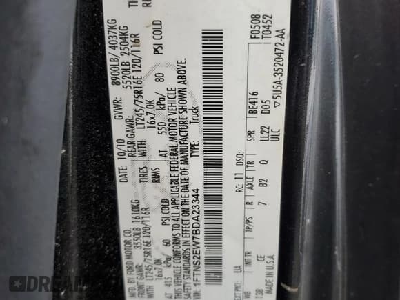 ✅ 2011 Ford Econoline Cargo Commercial • VIN: 1FTNS2EW7BDA23344 • Lot: 91380315. Wystawiony na Copart z przebiegiem 271 245 mil. Bezpłatny archiwum sprzedaży aukcyjnych z USA i szczegółowy raport historii pojazdu na DreamBid. Zdjęcie 14.